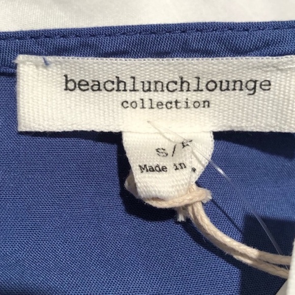 NWT Beach Lunch & Lounge shortsleeved pullover blue white tie dye top size small - Picture 9 of 10